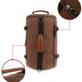 Zylinder Canvas Rucksack Rucksack Outdoor Rucksack Seesack für Männer und Frauen mit 3 Trageweisen (Khaki) 8540